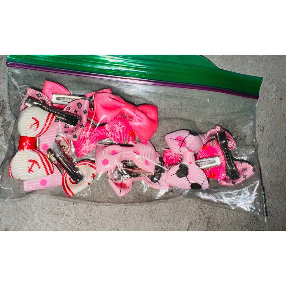 Multicolor Beauty Pet Cat Dog Hair Bows Hair Clips Grooming 6 Pairs